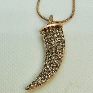 Charming Charlie Rose Gold Horn Pave Necklace